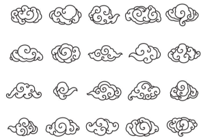 中国风金色祥云(AI/PSD)-包印学堂